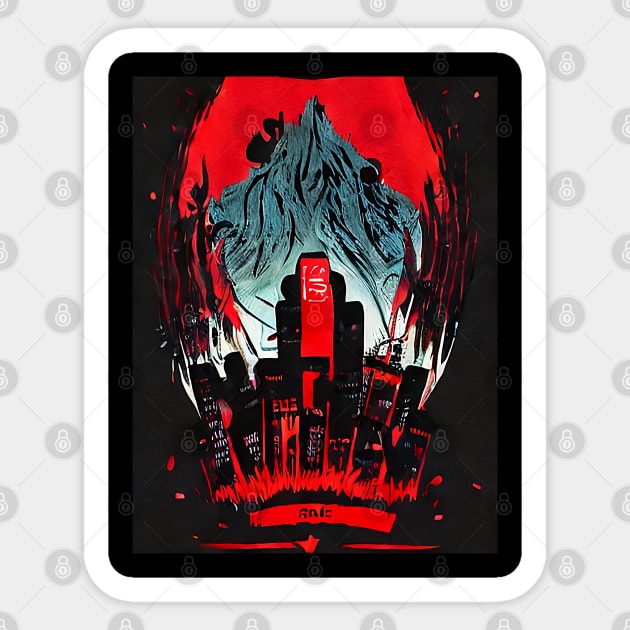 Dystopian Nightmare Horror Sticker TeePublic
